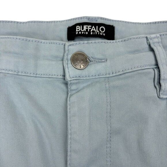 Buffalo David Britton Havana High-Rise Stretch Skinny Ankle Jeans Pastel Blue 10 - Picture 2 of 14